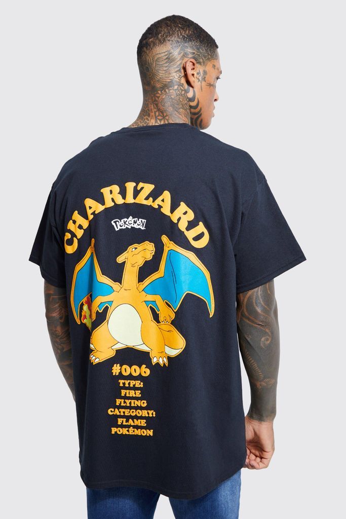 Men's Oversized Pokemon Charizard License T-Shirt - Black - Xs, Black