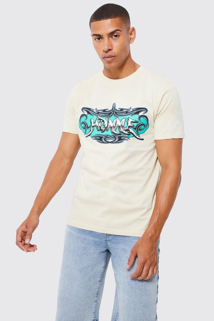 Men's Chrome Homme Graphic T-Shirt - Beige - L, Beige