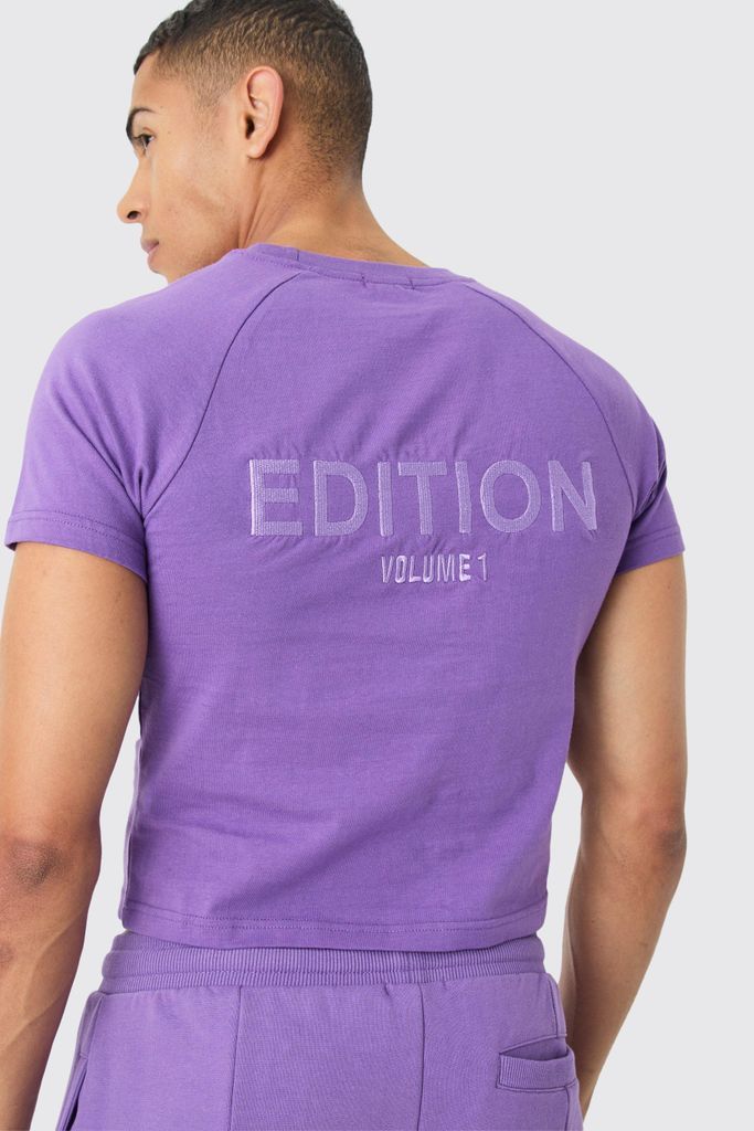 Men's Edition Shrunken Heavyweight Extended Neck T-Shirt - Purple - S, Purple