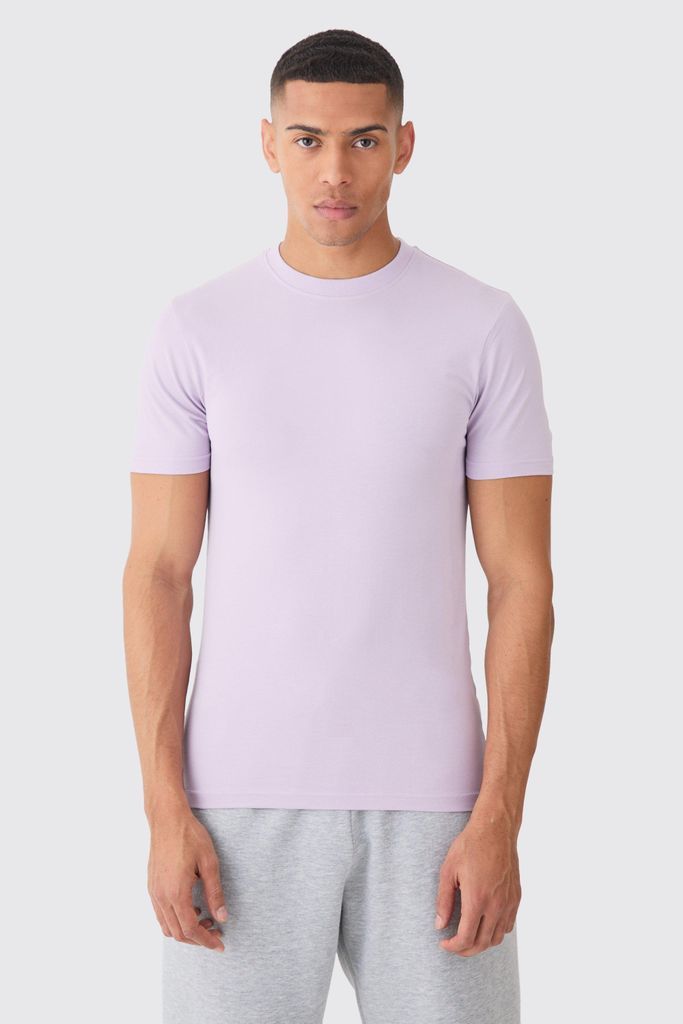 Men's Muscle Fit Basic T-Shirt - Purple - S, Purple
