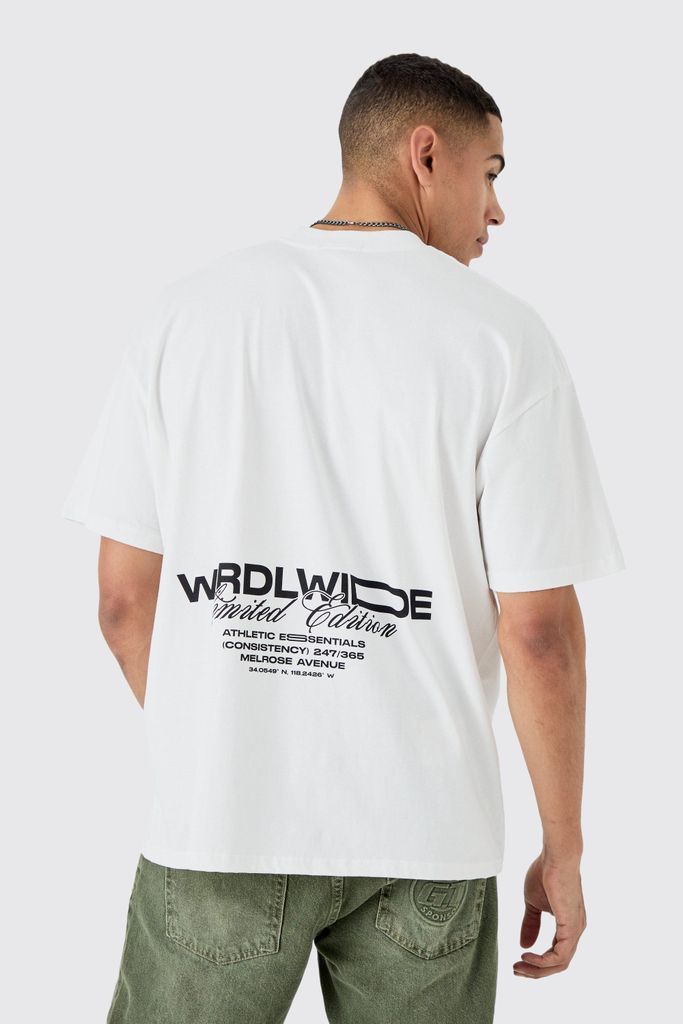 Men's Oversized Graphic T-Shirt - White - S, White