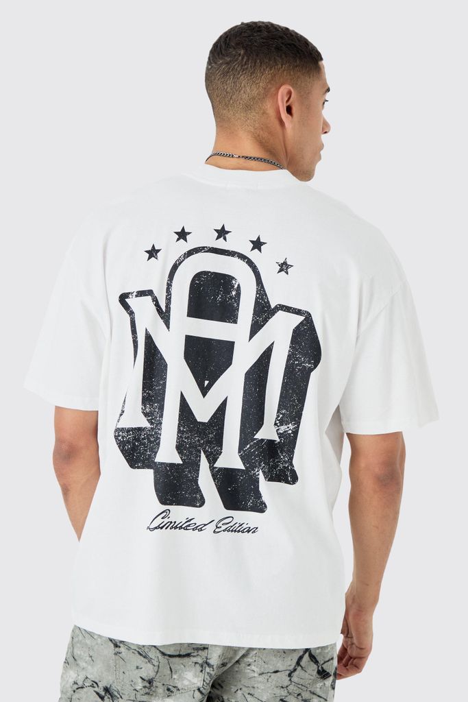 Men's Oversized Man Graphic T-Shirt - White - S, White