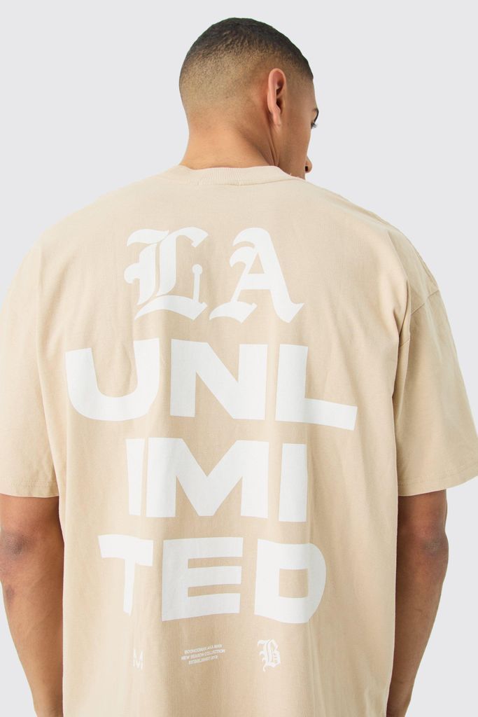 Men's Oversized Unlimited Graphic T-Shirt - Beige - S, Beige