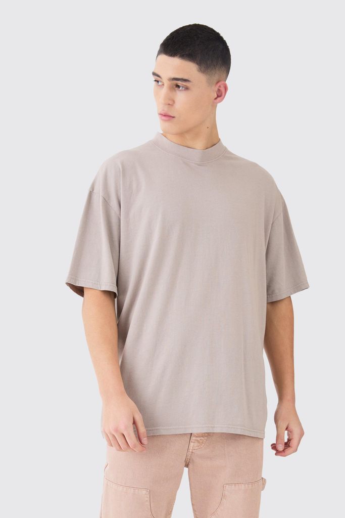 Men's Oversized Washed T-Shirt - Beige - S, Beige