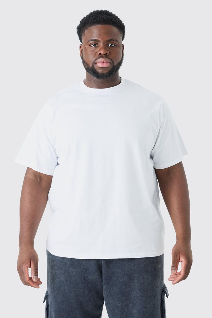 Men's Plus Basic Crew Neck T-Shirt - White - Xxxl, White