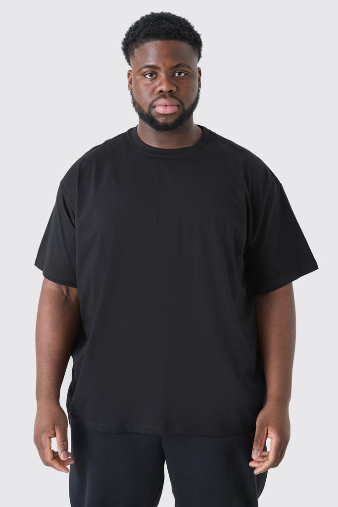 Men's Plus Oversized Crew Neck T-Shirt - Black - Xxxl, Black