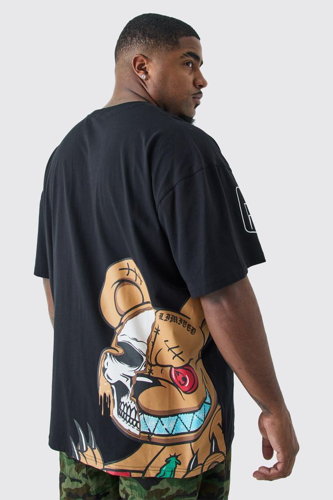 Men's Plus Oversized Ofcl Man Teddy Graphic T-Shirt - Black - Xxxl, Black