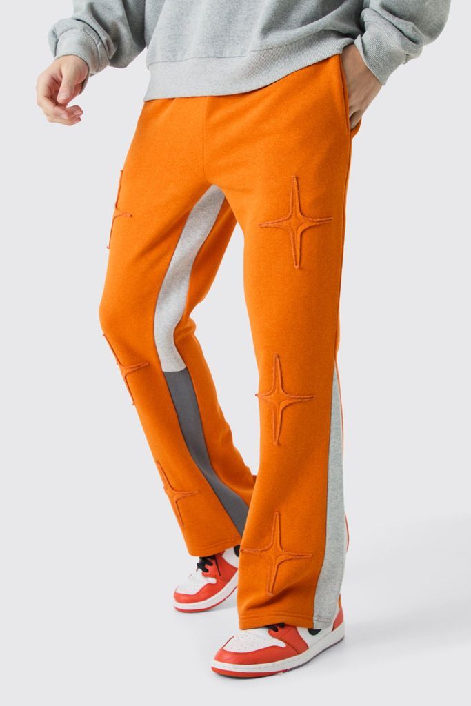 Men's Regular Fit Applique Gusset Jogger - Orange - S, Orange