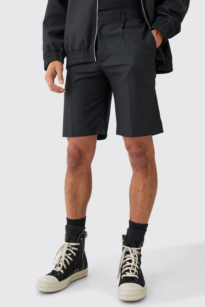 Men's Relaxed Fit Tailored Shorts - Black - 28, Black