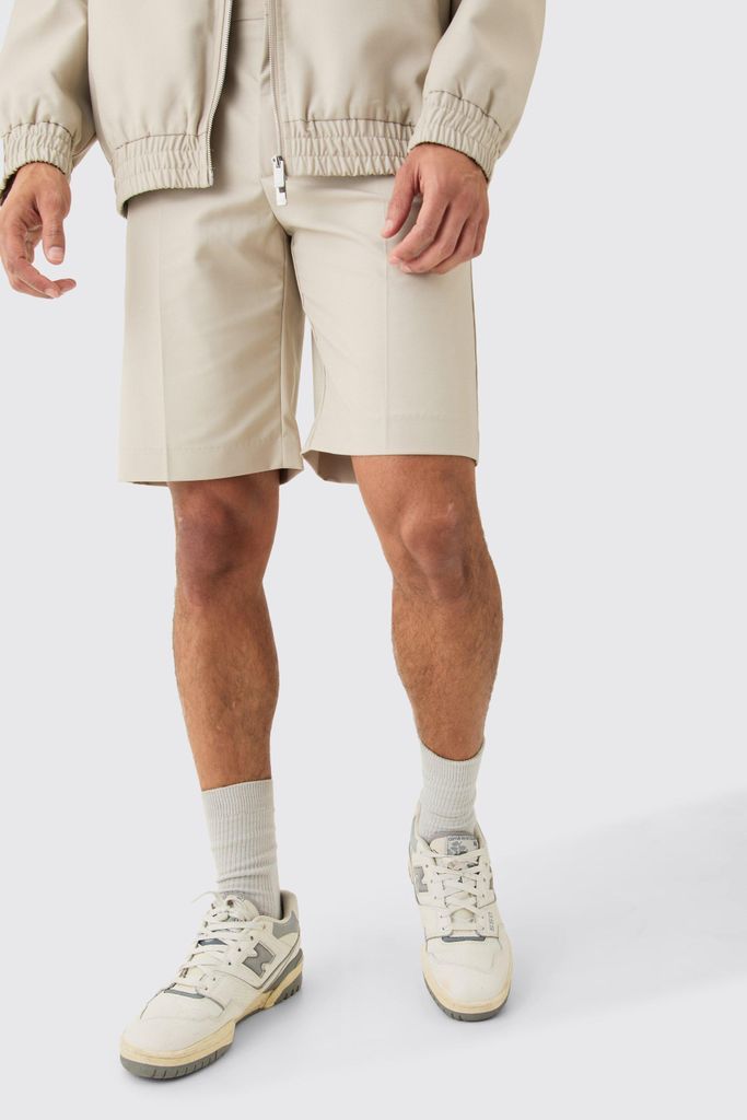Men's Relaxed Fit Tailored Shorts - Beige - 28, Beige