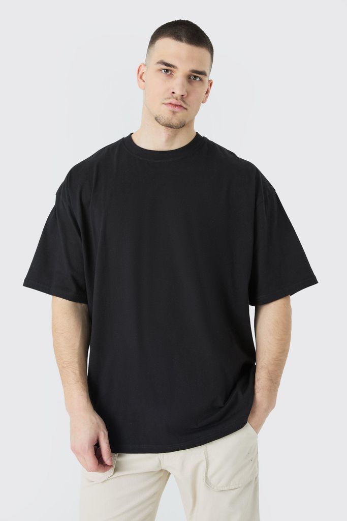 Men's Tall 2 Pack Oversized T-Shirt - Black - S, Black