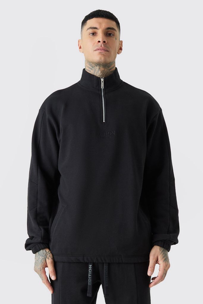 Men's Tall Edition Oversized Heavyweight Funnel Neck Sweatshirt - Black - S, Black
