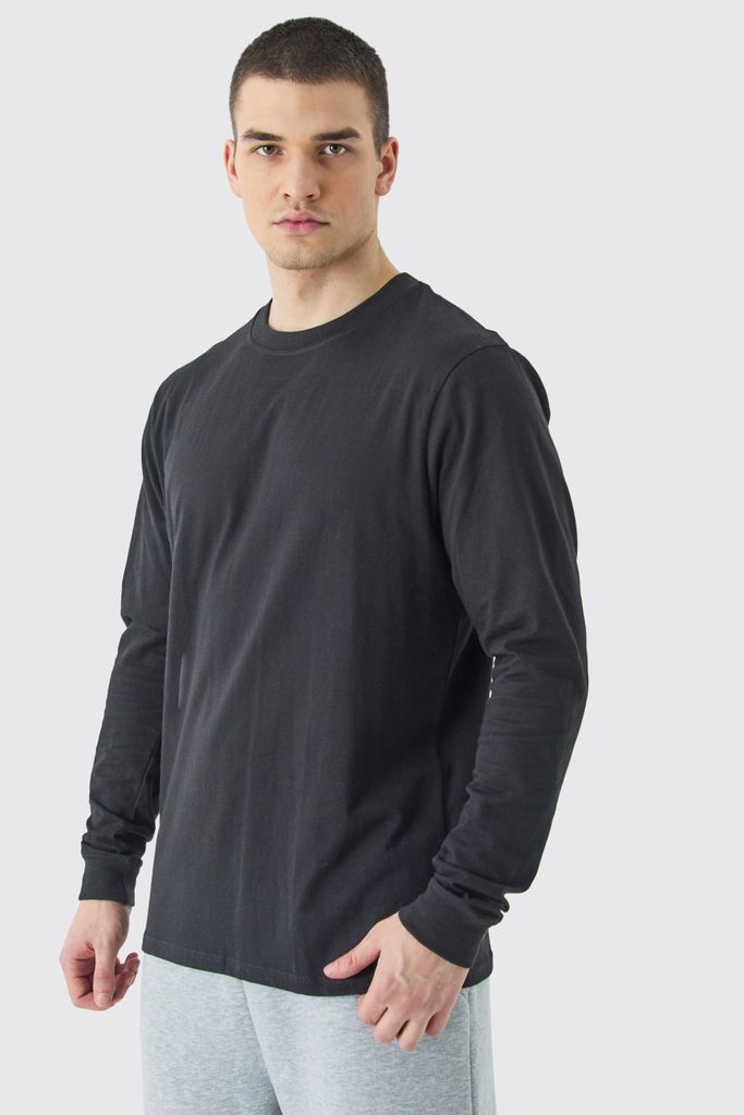 Men's Tall Long Sleeve Crew Neck T-Shirt - Black - S, Black
