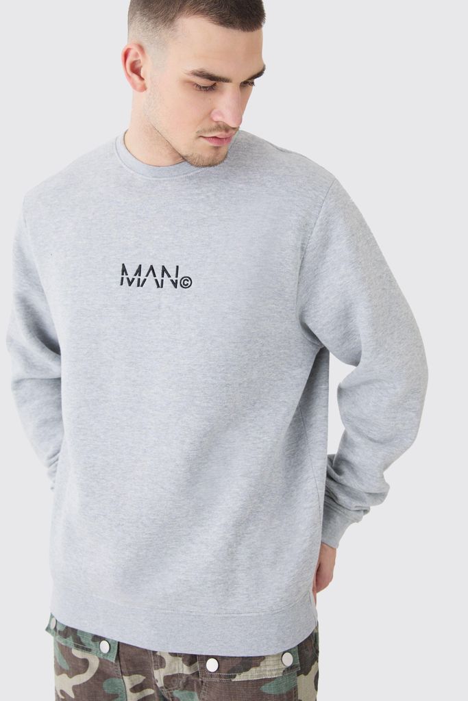 Men's Tall Man Dash Crew Neck Sweatshirt In Grey Marl - S, Grey
