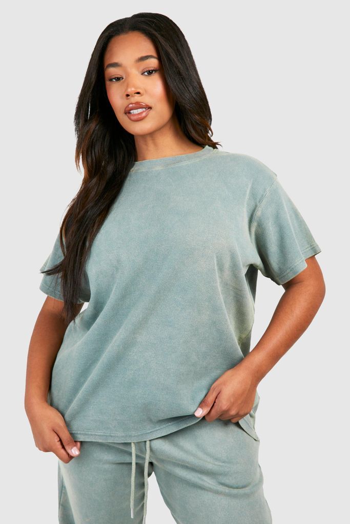 Womens Plus Washed Oversized T-Shirt - Grey - 28, Grey