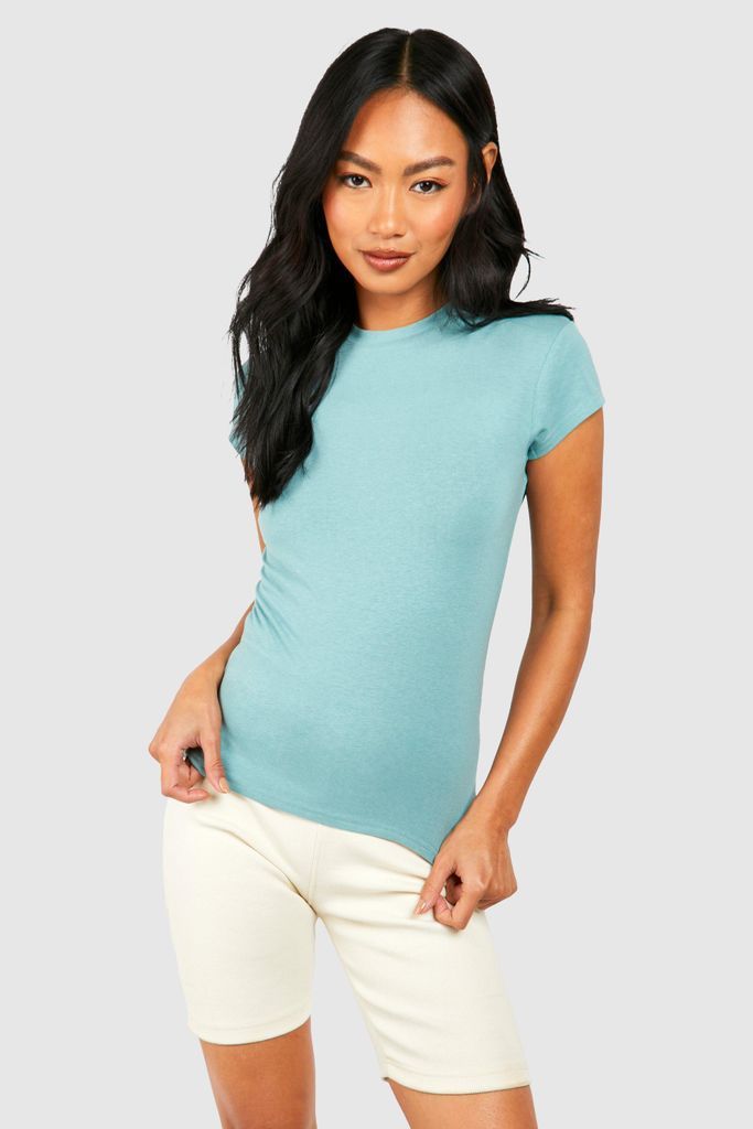 Womens Premium Super Soft Cap Sleeve Fitted T-Shirt - Blue - 6, Blue