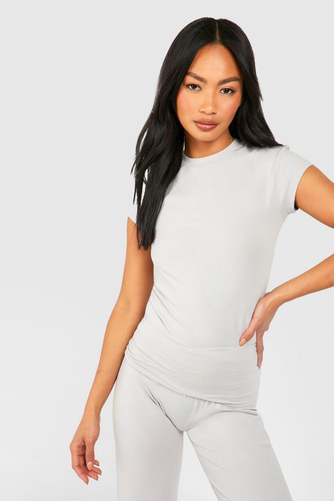 Womens Premium Super Soft Cap Sleeve Fitted T-Shirt - Grey - 6, Grey