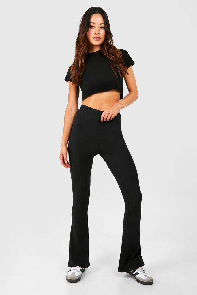 Womens Tall Premium Super Soft Basic Flare Trousers - Black - 8, Black