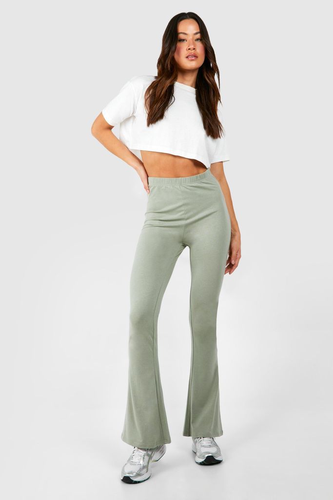 Womens Tall Premium Super Soft Basic Flare Trousers - Green - 8, Green