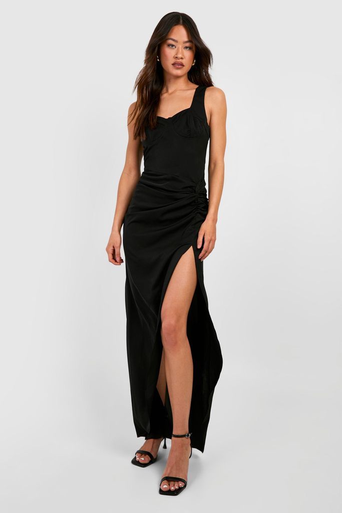 Womens Tall Woven Twist Front Maxi Dress - Black - 8, Black