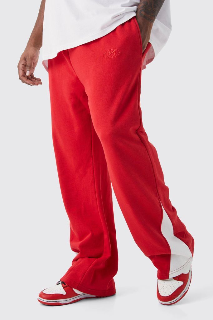 Men's Plus Regular Loopback Raw Gusset Jogger - Red - Xxxl, Red