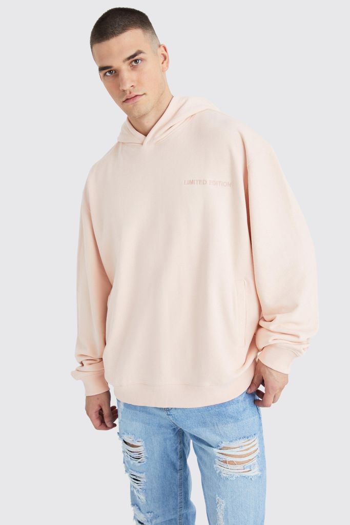 Men's Tall Oversized Boxy Loopback Hoodie - Pink - S, Pink