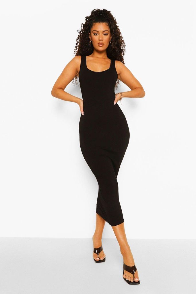 Womens Basics Sleeveless Bodycon Midaxi Dress - Black - 14, Black