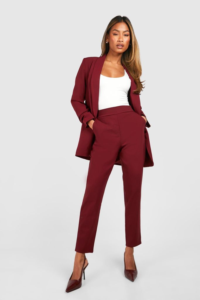 Womens Super Stretch Tapered Tailored Trouser - 6, Red