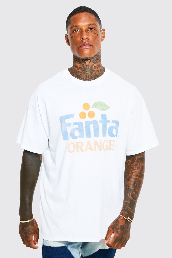 Men's Oversized Fanta License T-Shirt - White - M, White