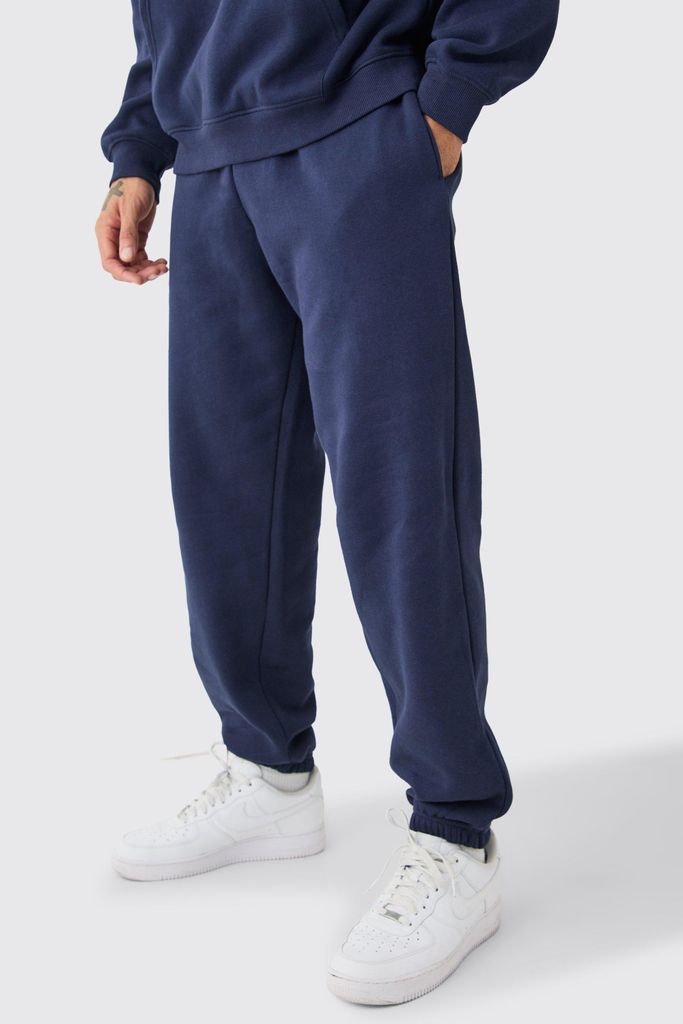 Men's Basic Oversized Fit Jogger - Navy - S, Navy