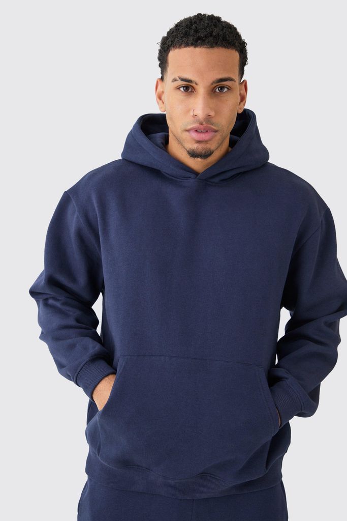 Men's Basic Oversized Over The Head Hoodie - Navy - S, Navy