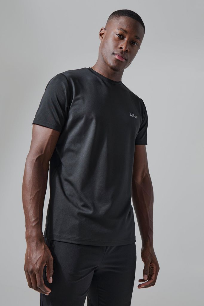 Men's Man Active Performance Gym Tshirt - Black - S, Black