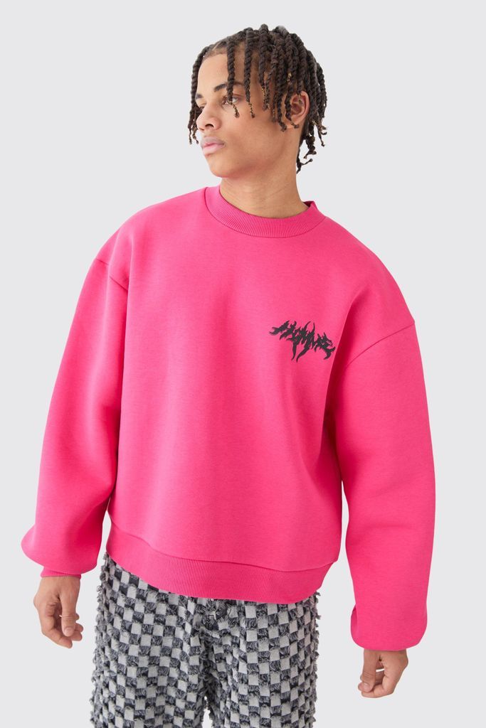 Men's Oversized Boxy Homme Sweatshirt - Pink - S, Pink