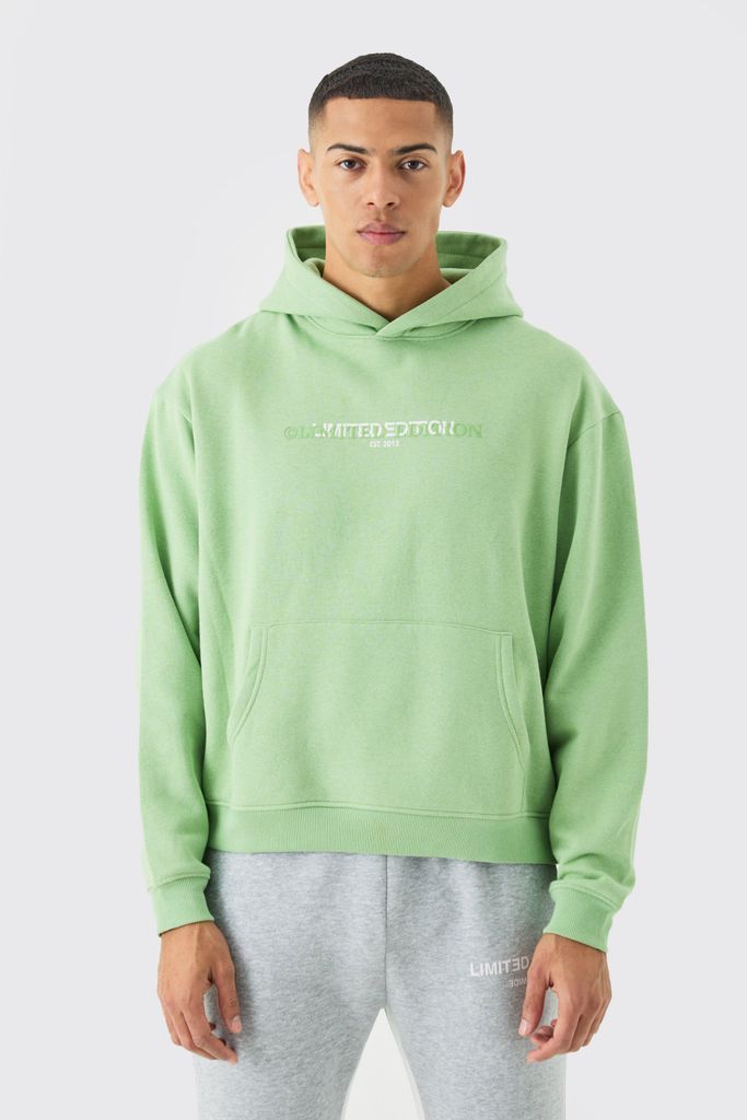Men's Oversized Boxy Over The Head Hoodie - Green - S, Green