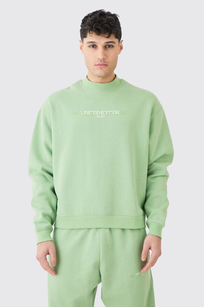 Men's Oversized Extended Neck Limited Sweatshirt - Green - S, Green