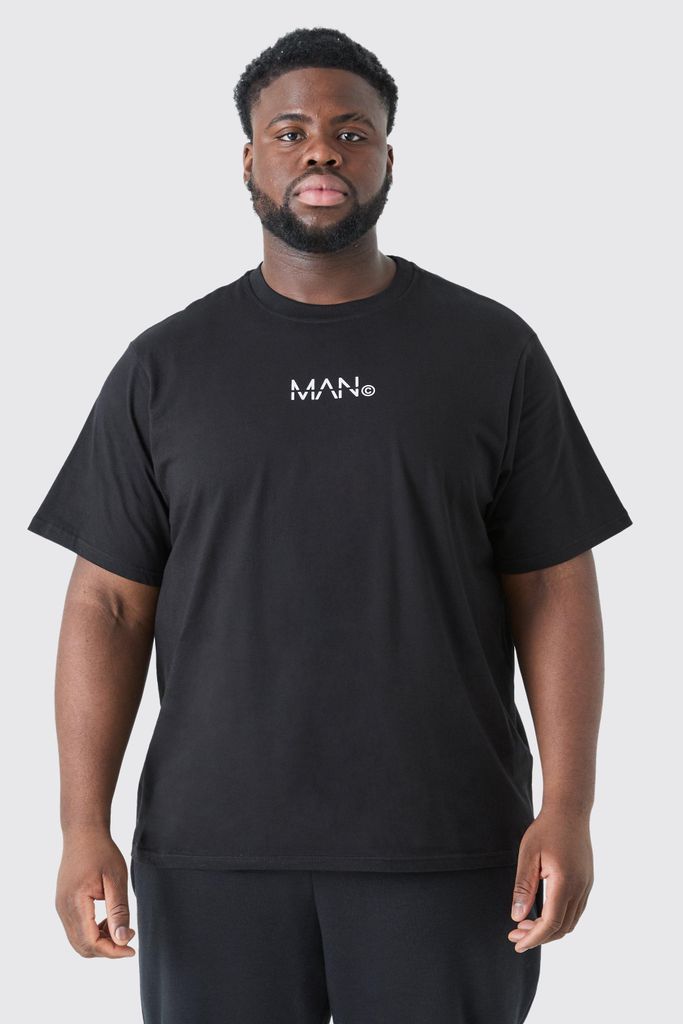 Men's Plus Original Man Print T-Shirt - Black - Xxxl, Black