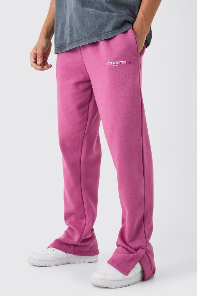 Men's Regular Fit Split Hem Limited Jogger - Pink - S, Pink