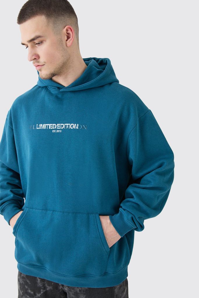 Men's Tall Oversized Basic Limited Head Hoodie - Blue - S, Blue