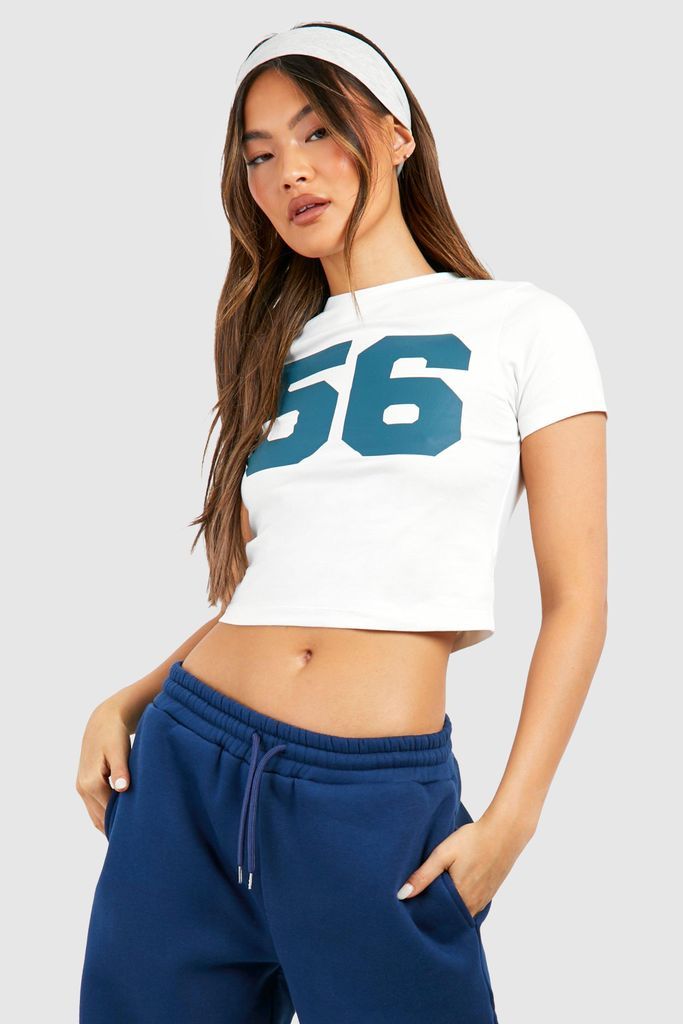 Womens 56 Slogan Fitted T-Shirt - Cream - S, Cream