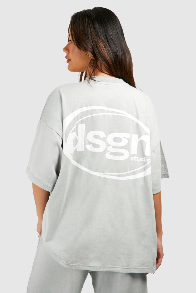 Womens Dsgn Studio Printed Oversized T-Shirt - Grey - S, Grey