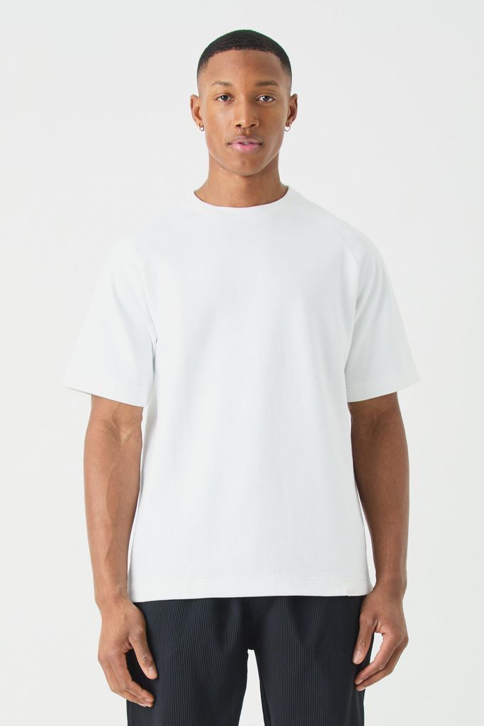 Men's Man Core Fit Raglan Heavy Interlock T-Shirt - White - S, White