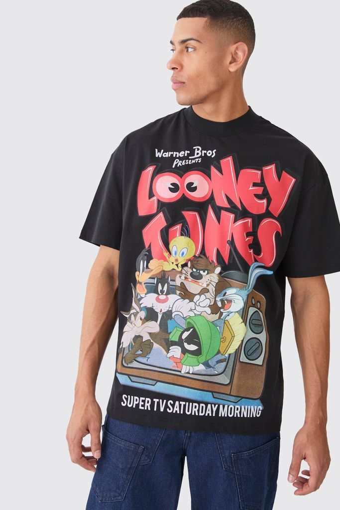 Men's Oversized Looney Tunes Large Scale License T-Shirt - Black - S, Black