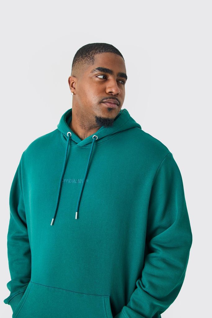 Men's Plus Laundered Wash Official Over Head Hoodie - Green - Xxxl, Green