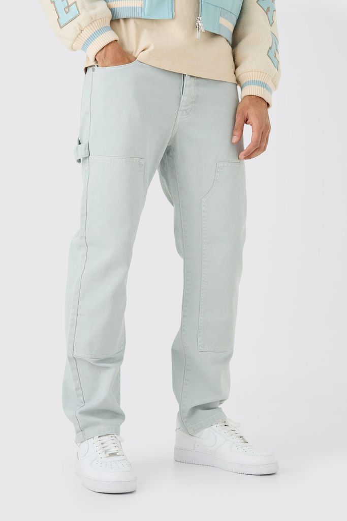 Men's Relaxed Rigid Overdyed Carpenter Jeans - Blue - 28R, Blue