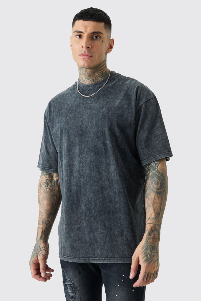 Men's Tall Oversized Laundered Wash T-Shirt - Grey - S, Grey