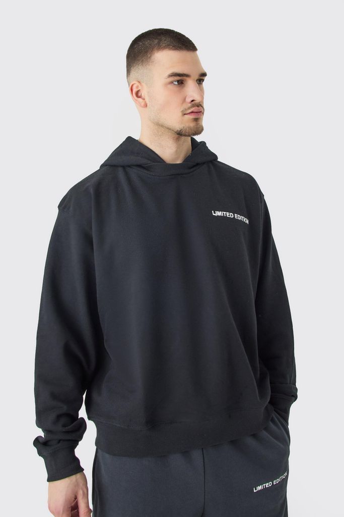 Men's Tall Oversized Loopback Hooded Sweatshirt - Black - S, Black