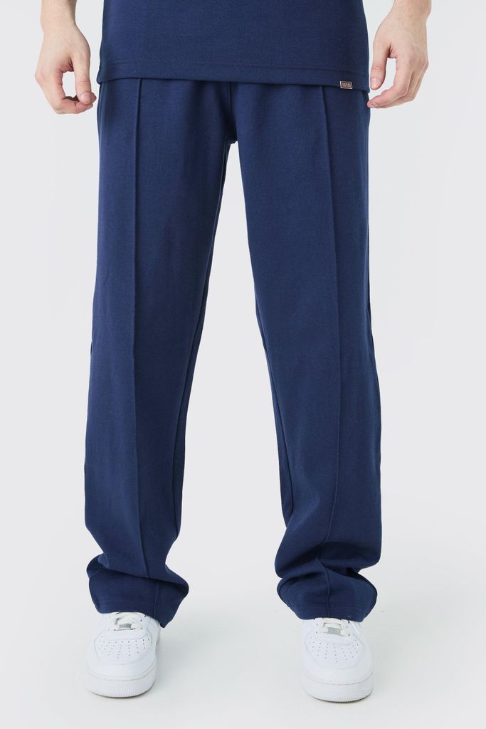 Men's Tall Relaxed Interlock Pintuck Jogger - Navy - S, Navy