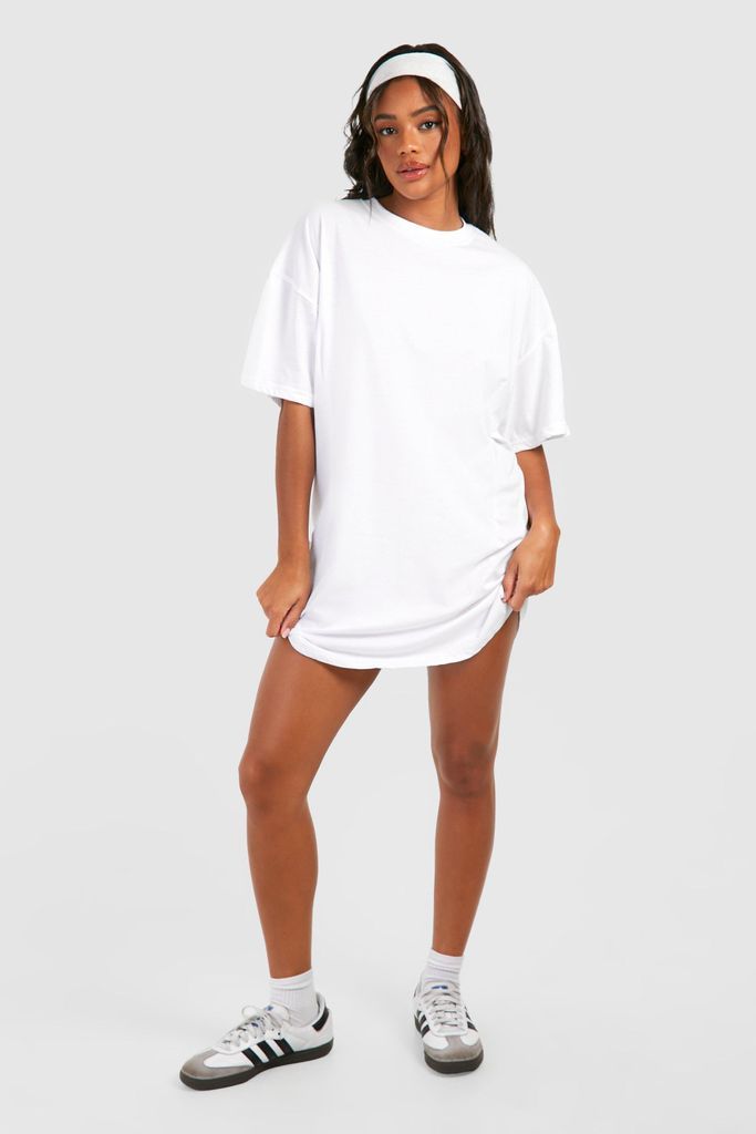 Womens A-Line Structured T-Shirt Dress - White - 8, White