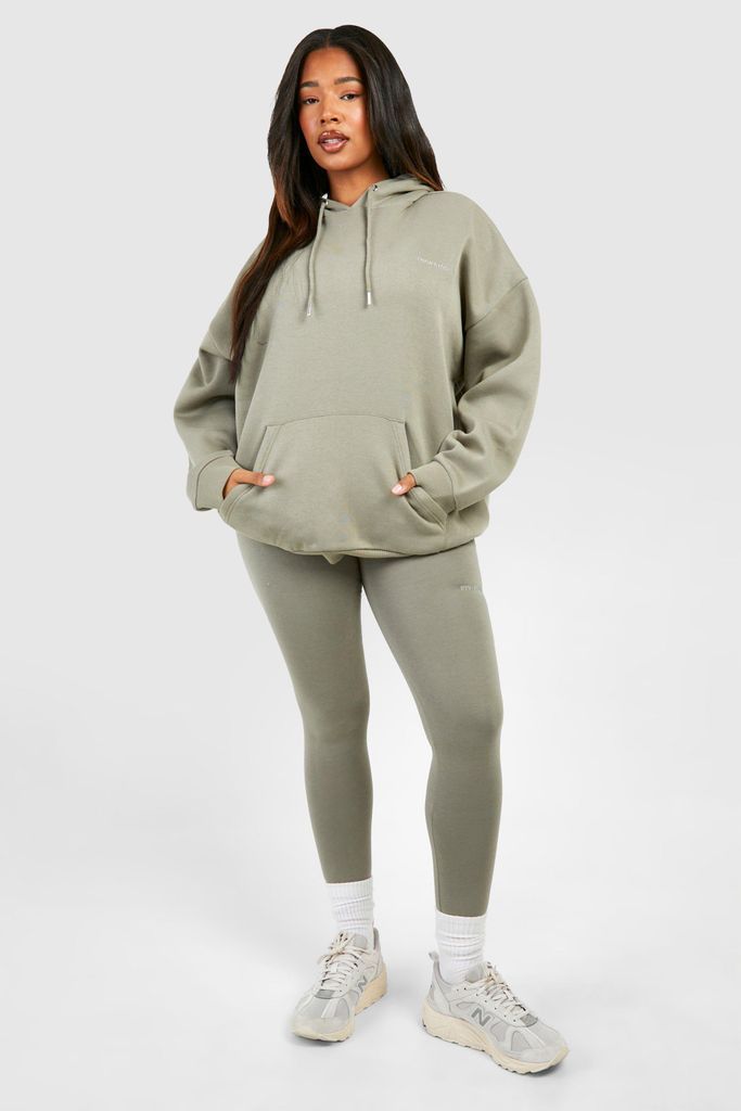 Womens Plus Oversized Hoodie And Legging Set - Grey - 16, Grey