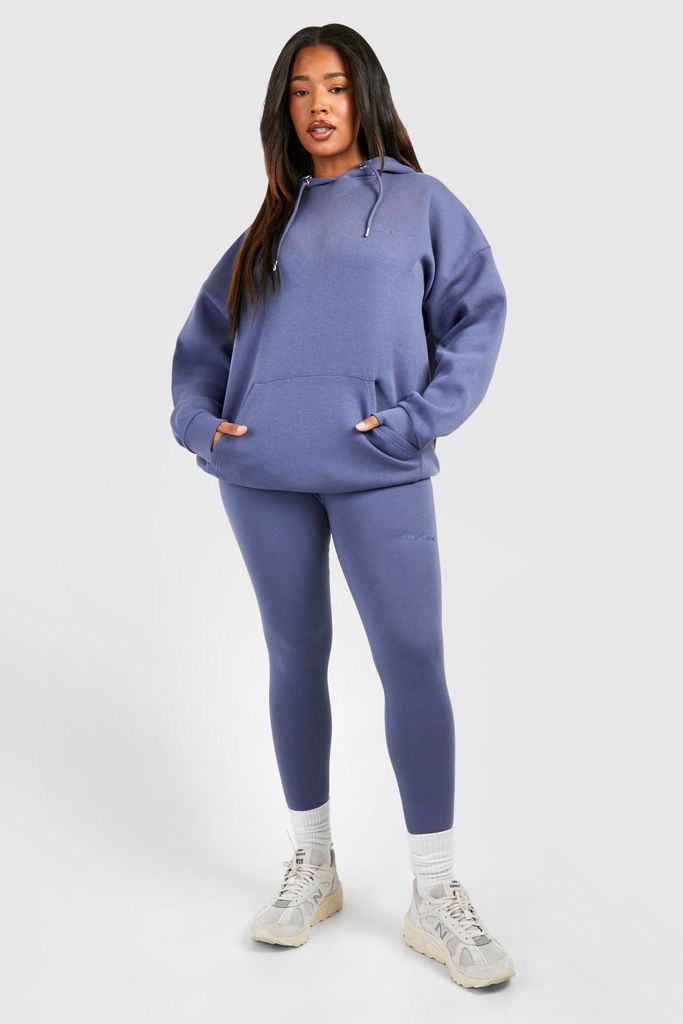 Womens Plus Oversized Hoodie And Legging Set - Blue - 16, Blue
